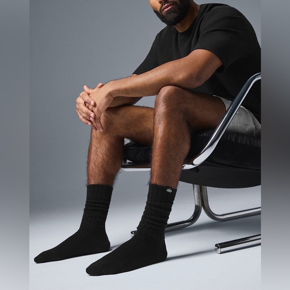 Alo Black Ribbed Socks - Picture 3 of 3